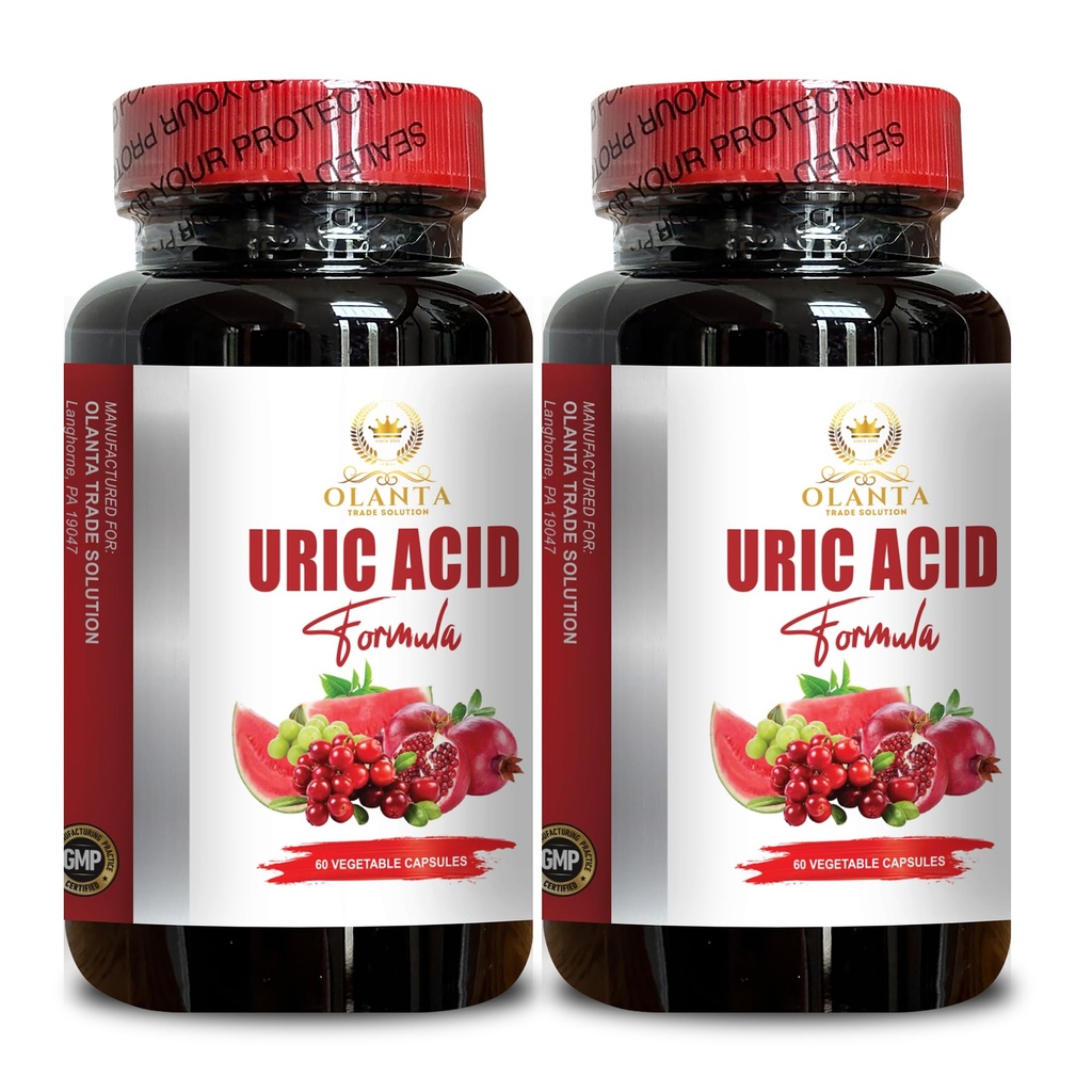 Suport acid URIC - Restaurare comun Comfort, Mobilitate, Flexibilitate, Include cireşe tartă, Chanca Piedra, Extract de telina & Turmeric - 2 sticle 120 capsule