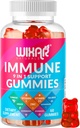 9 din 1 Gummie de sprijin imun cu Elderberry, Vitamina C&D, Zinc, Turmeric, Ghimbir, Echinacea, Astragalus & Sea Moss pentru Imunity Supplement - 60 Gummies