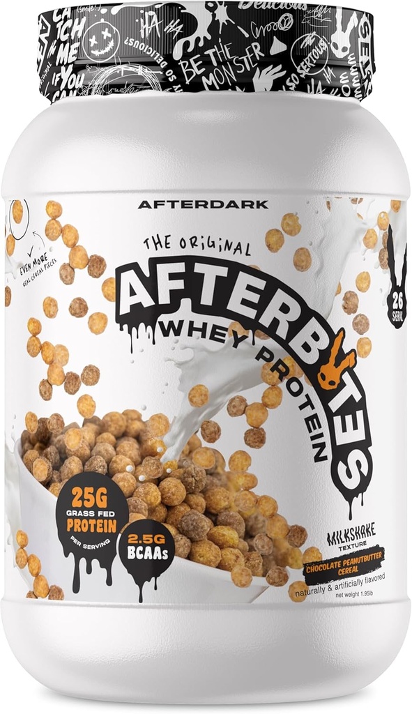 Afterdark AfterBites Whey Protein Powder, 25g Proteine, 4,5g B