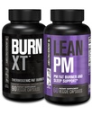 Fabrica Jacked Burn XT Fat Burner - Appetit Supressant & Nootropic Energy Booster (90 capsule) și Lean PM pierdere în greutate Supliment, Sleep Support (60 capsule)