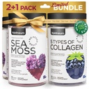 Colagen și Sea Moss Gummies Bundle - Colagen Peptides, Irish Sea Moss, Biotin, Keratina, Bladderwrack - Gummy Supliment pentru Imunitate, Detox, Păr sănătos, Piele și unghii - pentru bărbați și femei