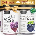 Colagen și Sea Moss Gummies Bundle - Colagen Peptides, Irish Sea Moss, Biotin, Keratina, Bladderwrack - Gummy Supliment pentru Imunitate, Detox, Păr sănătos, Piele și unghii - pentru bărbați și femei