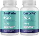 BESTVITE PQQ 20mg (Pyrrolochinolină Quinone) (240 capsule vegetariene) (120 x 2) - No Steares - Vegan - Non OMG - Gluten Free