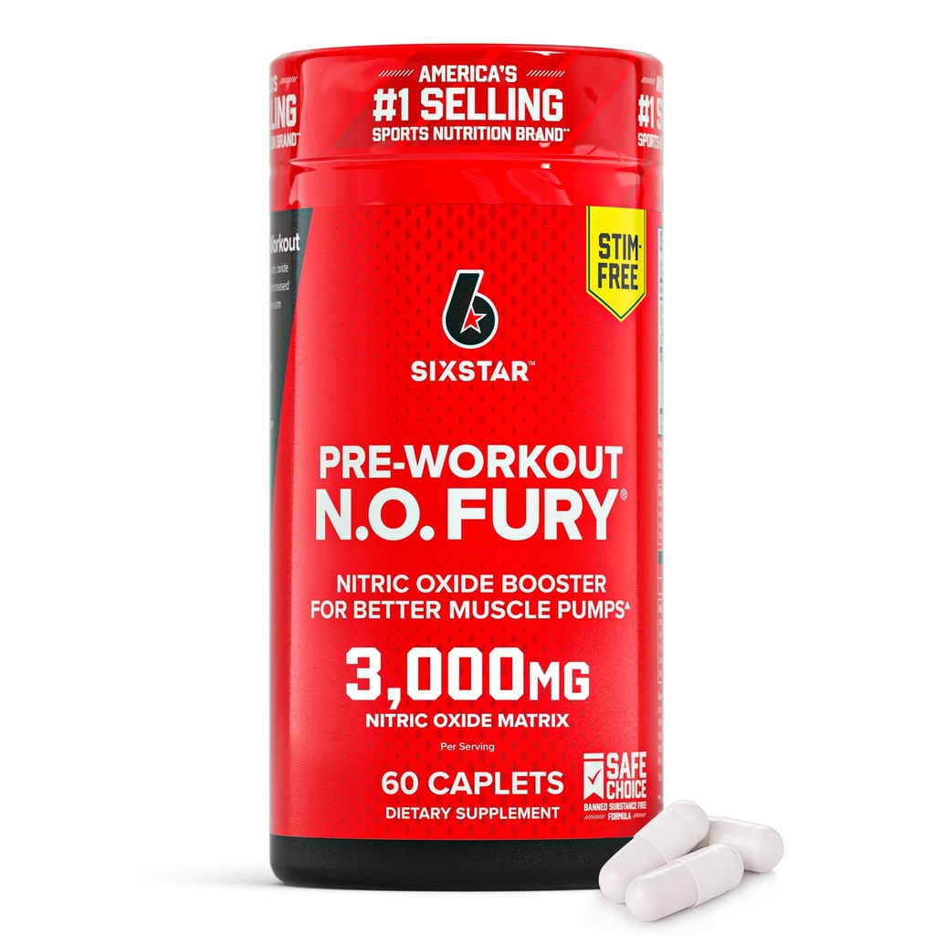 Six Star Nitrogen oxid Suplimente pentru bărbaţi şi femei, Muscle Builder (conte 60) - Nitric oxid Booster Pastile Musculare Pompa Pre Antrenament Supliment - Sport nutriţie pentru construcţii musculare, Putere şi energie