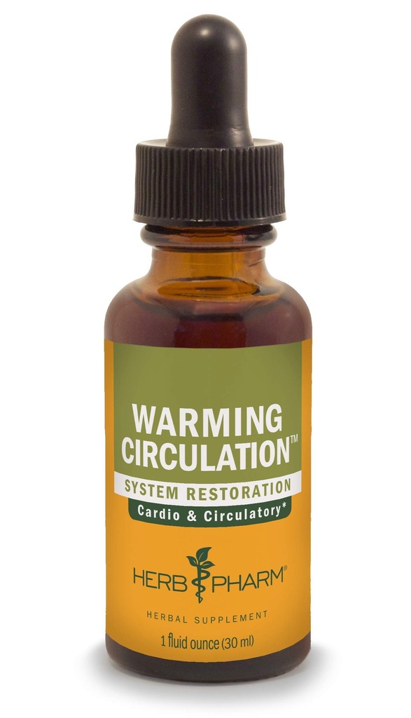Herb Pharm Warming Circulation Liquid Herbal Formula pentru suport cardiovascular și circulator - 1 Ounce (FGINGER01)
