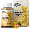 Asistenta imuna salbatica si organica Gummies - Elderberry 1000mg & Vitamina C 500mg - Natural Imunity Supplement - Vegan Imunity Gummies cu vitamina C D Zinc - 60 Conte