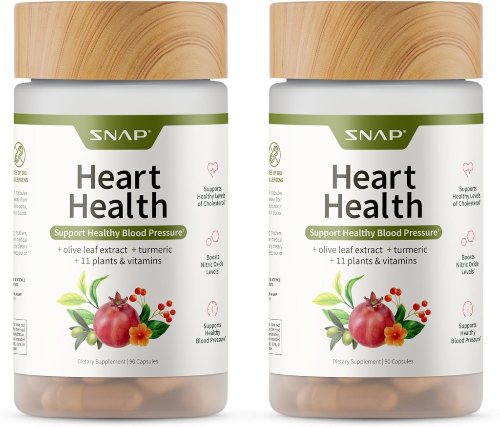 Snap Suplimente Heart Health Suplimente și suplimente de circulaţie a sângelui, 180 capsule