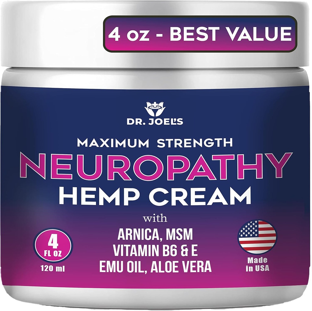 Crema de neuropatie a lui Dr. JOEL - Creama de ajutor pentru picioare, mâini, picioare - 4 OZ Large - Made in USA