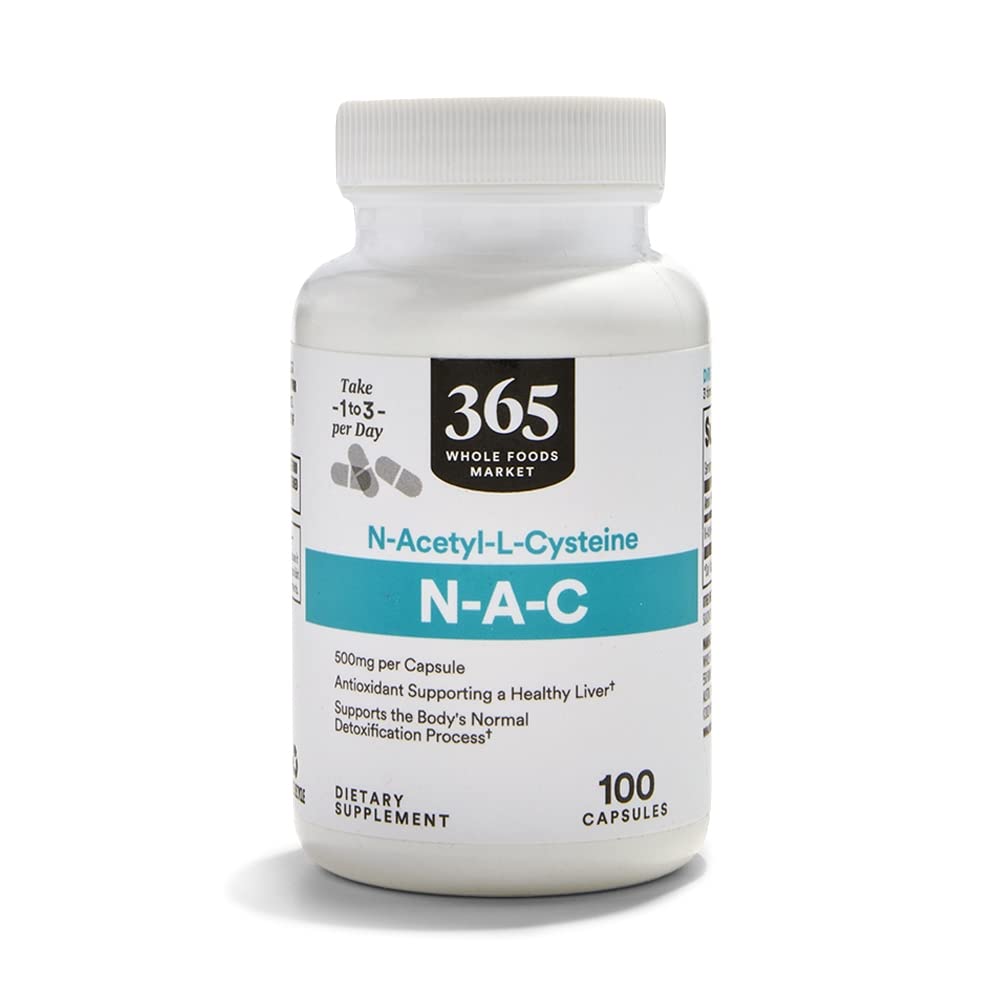 365 de Whole Foods Market, N-Acetyl L-Cysteine 500mg, 100 Count