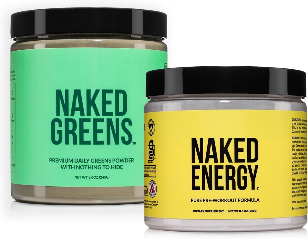 NAKED Vegan energizarea Bundle Nearbored Energie Nutriție Super Verzi Pulbere Greens organice Supliment