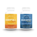 Paleovalley NeuroEffect + Essential C Complex Bundle - Extract de cafea neuromushroom, Vitamina C Supliment 450g Focus, Memorie, Energie, Suport Immune, Superalimente organice