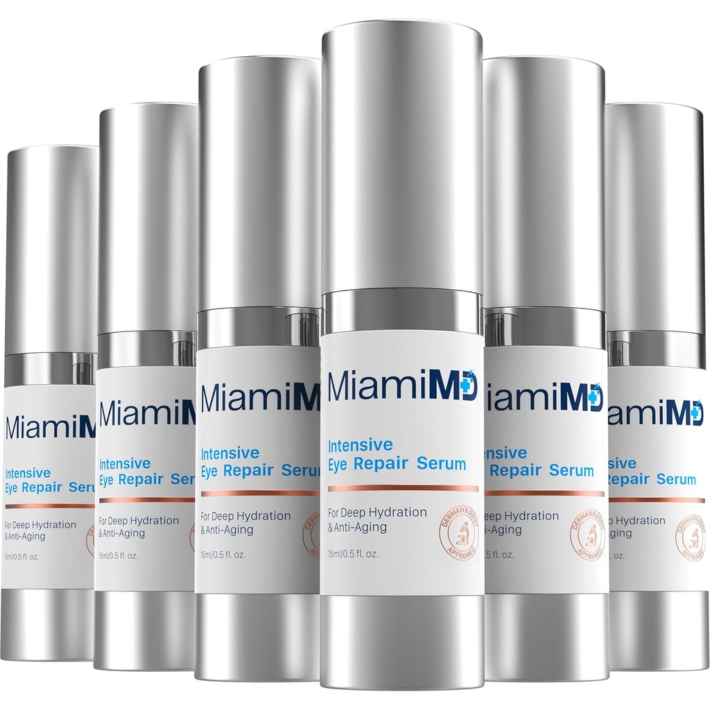 Ser ocular (15ml) Sub tratament ochi pentru cercuri întunecate, picioare de corb & pungi ochi - ochi ser pentru toate tipurile de piele - anti-aging sub crema ochi - reduce puffiness ochi - pentru utilizare zi și noapte - 6 PACK
