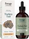 Forage Hyperfoods-Alcool-Free Canadian Wild Turkey Tail Mushroom Superfood supliment lichid Tincture, Vegan, Non-GMO, Immune System and Gut Health Support, 118ML