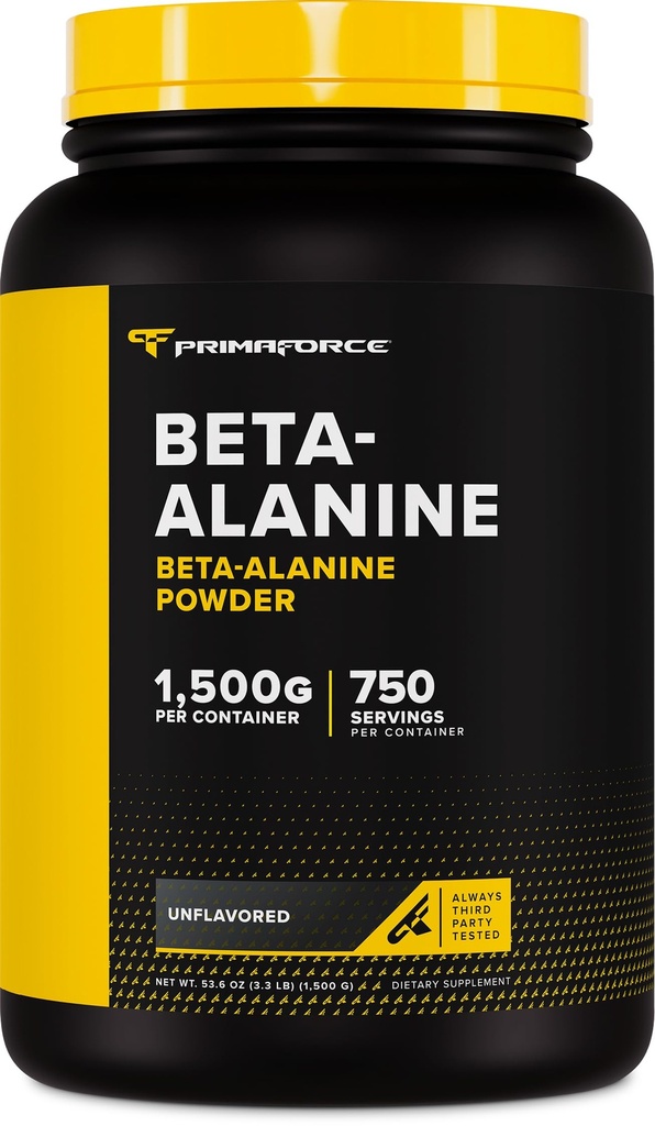 Primaforce Beta Alanine Powder, Nearomat, 1,5 kg - Gluten gratuit, non-OMO Supliment pentru bărbați și femei