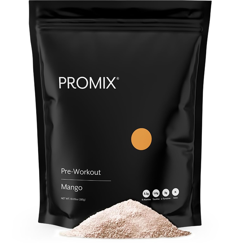 ProMix Nutrition Pre-workout - Maximize Focus and Performance - Free of Stevia, Xanthan Gum, Soy, Gluten and OMG-uri - Mango - 30 Servings (Pachet de 1)