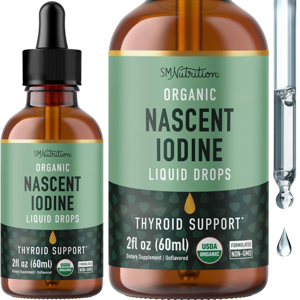 Iod organic lichid pentru suport tiroid 
