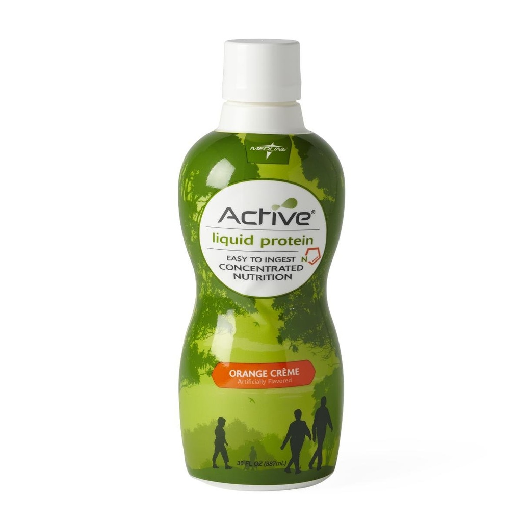 Medline Active Proteine lichide Supliment nutritional, Crema de portocale, Boost de proteine ridicate, 32 oz. Flacon, ambalaj cu 4 flacoane