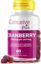 CONCEIVE PLUS Cranberry Gumries - 1000 mg Putere Gummy vitamine, sanatate urinara, 60 Gummy Count, 30 zile de aprovizionare