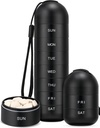 Zannaki Upgrade Large Metal Travel Organizator de pastile, rezistent la apa Cutia de pastile Săptămânal, Portable Aluminum Aliate Pilula Container, BPA gratuit 7 zile Daily Medicine Organizator titular de vitamine, pastile, Supplement