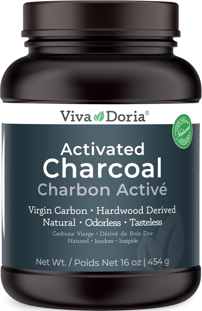 Viva Doria Virgin Actived Charcoal Powder, Hardwood Derived, Food Grade, 16 Oz (1 liră)