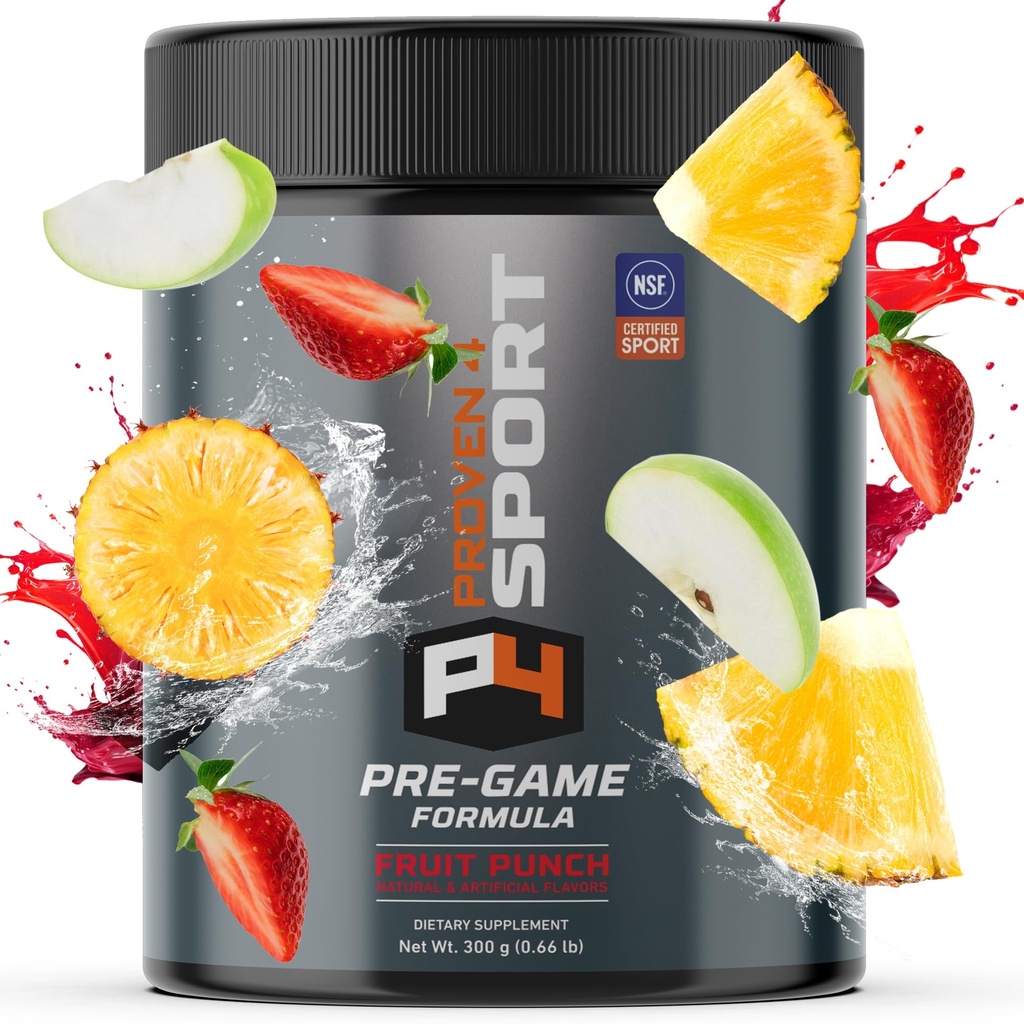 Pudră de antrenament pre-dovedit pentru bărbaţi şi femei cu creaţie - Beta Alanine - Cafeina, NSF Certified Preworkout Energetic Supplement Fruit Punch 30 Serviri