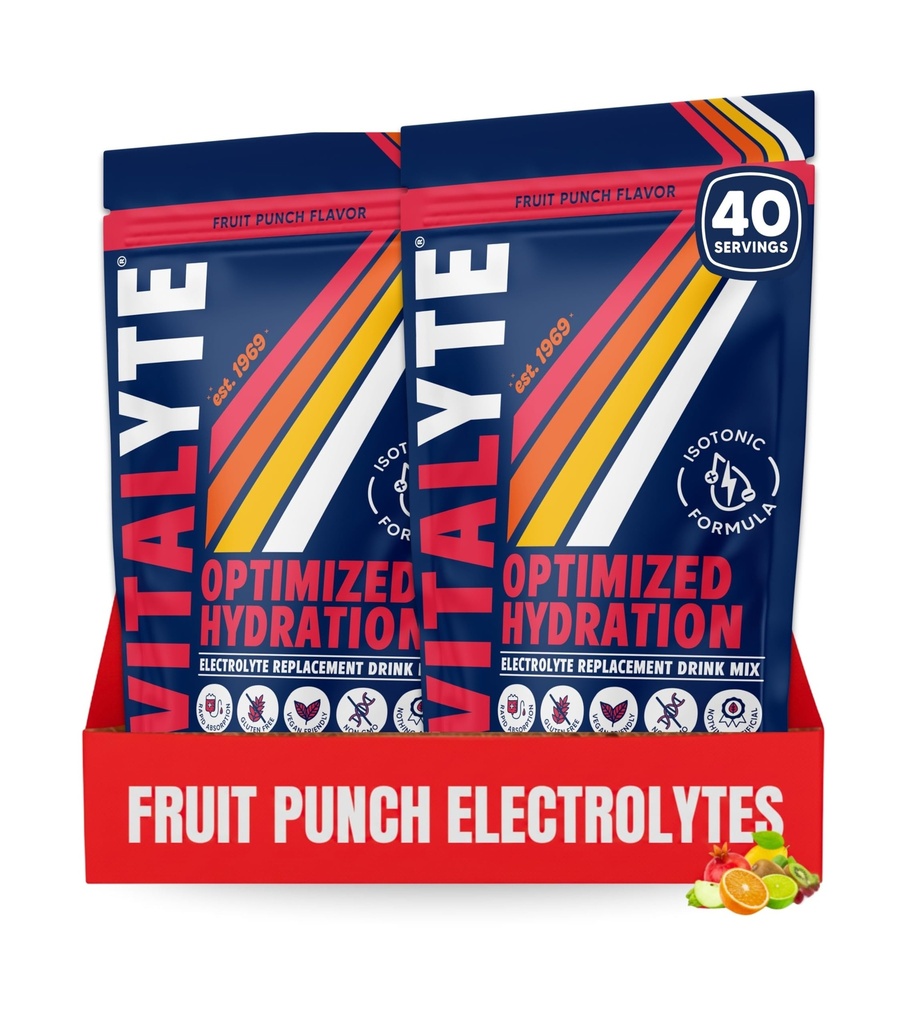 Vitalyte Electrolyte Powder Drink Mix, Izoton Electrolit Hydration Mix, Gluten Free Post Workout Powder Mix, Pack of 2, 35 oz. Fiecare, aroma de punch de fructe