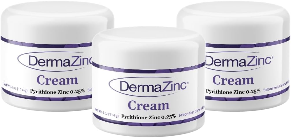 Crema de terapie DermaZinc, Crema de zinc pentru piele, SkinDisorder ReliefCream pentru Psoriazis, Dermatită, Eczemă şi alte condiţii cutanate (3 ambalaj)