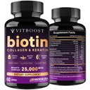 VITBOOST Biotin cu acid hialuronic, colagen și keratină 