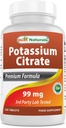 Cel mai bun Naturals Citrat de potasiu 99mg 500 comprimate - 3rd Party Lab testat