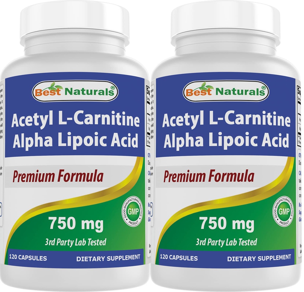 Cele mai bune capsule Naturale Acetil L-Carnitină şi acid lipoic alfa 750 mg 120 capsule (120 număr de capsule)