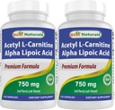 Cele mai bune capsule Naturale Acetil L-Carnitină şi acid lipoic alfa 750 mg 120 capsule (120 număr de capsule)