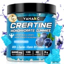 Creatin Monohidrat Gumries 5000 mg pentru bărbaţi şi femei, zahăr fără, scăzut în calorii, cu L-Taurină + vitamine pentru creşterea forţei musculare