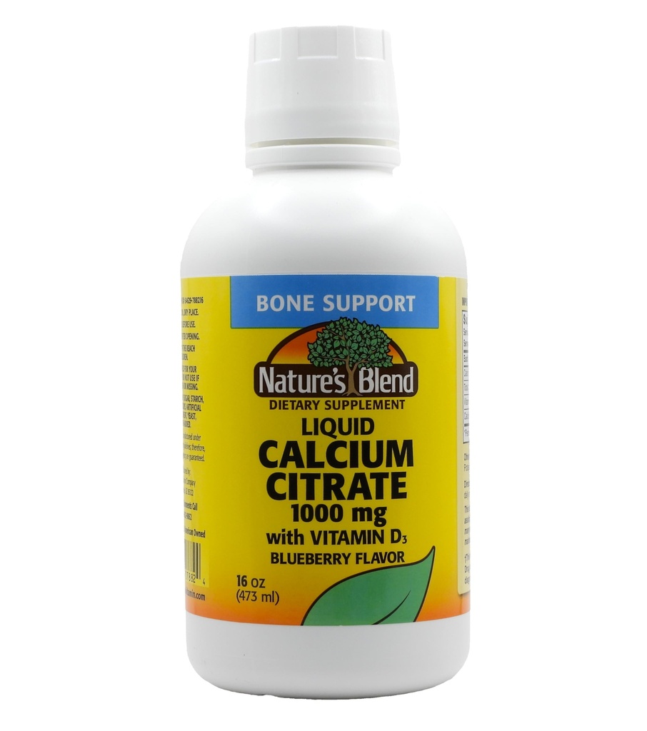 Citrat de calciu lichid 1000mg cu D3 16 fl oz lichid afine