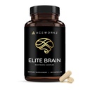 Elite Brain - Nootropic Supliment pentru Focus, Memorie & Mental Clarity - ALCAR, Lions Mane, ALA, L-Theanină, Vitamina B Complex - Energie Naturală, Cafeină-Free (60 capsule)