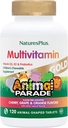 NaturasPlus Parade animale de aur pentru copii Multivitamine - Cherry asortate, Orange & Aroma de struguri - 120 comprimate masticabile, Pachet de 3 - Vegan, Gluten gratuit - 180 Serviri totale
