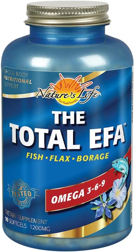 Natura's Life Total EFA Fish Oil w/Organic Flaxseed & Borage Oils 1200 mg 