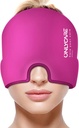 DOAR MIGRAINE Cap de ajutor, Migrene Migrene Odorless Upgraded Ice Head Wrap, Headache Relief Hat pentru Migrene, Hot Pink