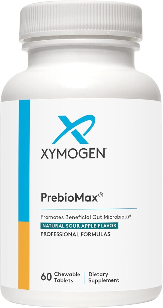 XYMOGEN PrebioMax Prebiotic Fiber Supplement - Xylooligosaccharide (XOS) pentru a ajuta la menținerea sănătății digestive + suport activitate microbială sănătoasă în tractul GI - Apple acru (60 comprimate masticabile)