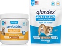 Vetnique Seniorbliss All-in-One Multivitamine Chews pentru câini în vârstă (60ct) & Glandex Anal Gland Support Unt de arahide Soft Chews pentru câini (30ct) Bundle
