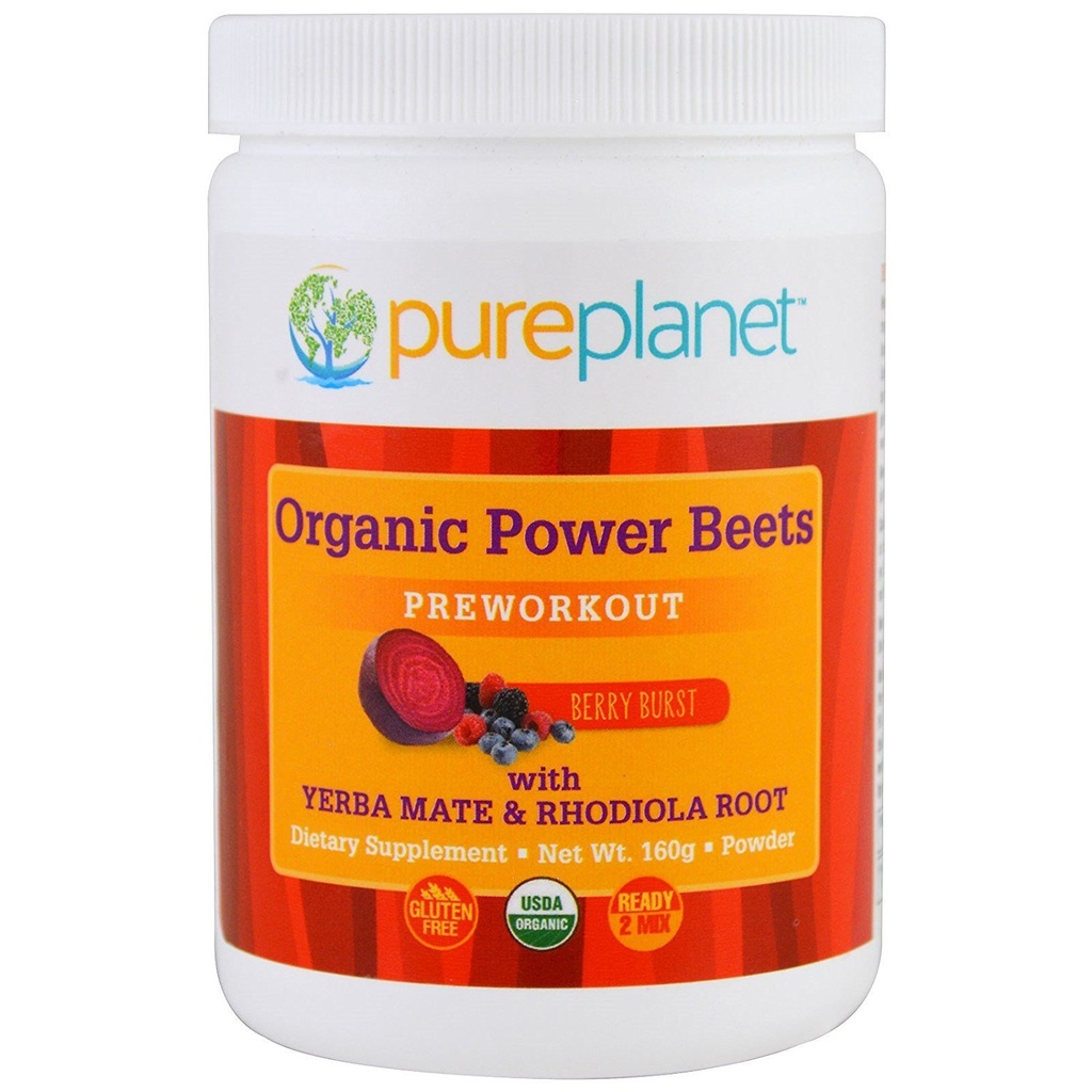 Planeta pură de energie organică Beets Preworkout Berry Burst 160 g