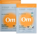Om Master Blend pudra de proteine Vegan, vanilie, 21g de proteine vegetale - Organic Mushroom Supliment cu 10 Complex de ciuperci, Ashwagandha, BCAAs și vitamina B12 - Single Serve (10 Conte)