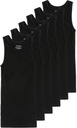 Comfneat Men 6-Pack A-Shirts Tight Fit Tank Topuri Cotton Spandex Unders