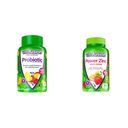 Vitafusion Supplements Probiotic Gummy, Raspberry, Peach and Mango Aroma, 35 Day Supply, 70 Count Power Zinc Gummy Vitamine, Strawberry Tangerine Aroma, 90 Conte