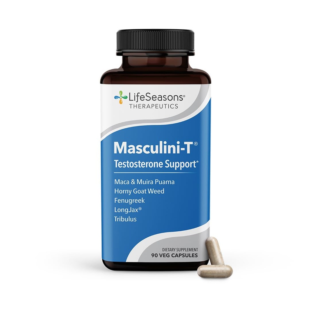 LifeSeasons Masculini-T - Testosteron Supplement - Îmbunătățește Aspecte mentale și fizice de performanță sexuală și atletică - Sprijină funcția erectilă normală - Îmbunătățirea libidoului - 90 capsule