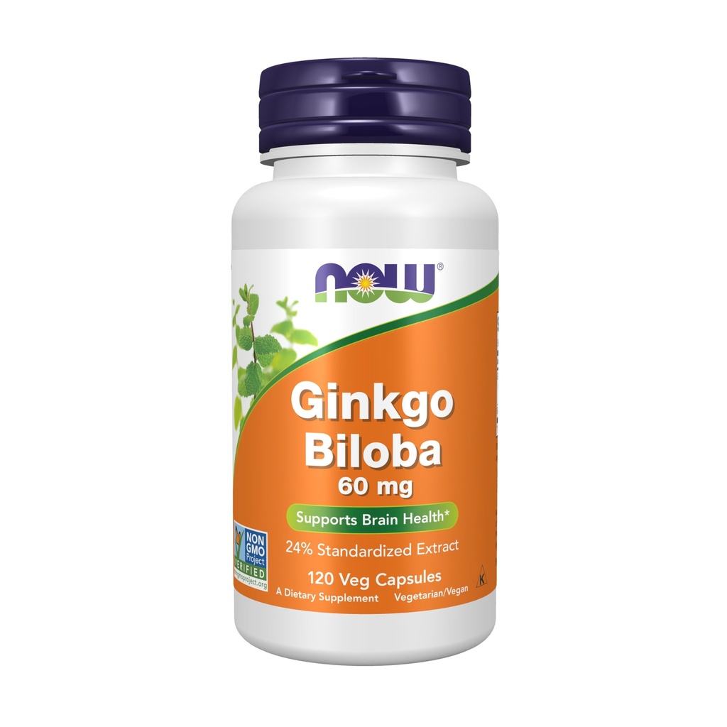 ACUM alimente Suplimente, Ginkgo Biloba 60 mg, 24% Extract standardizat, Proiectul non-GMO verificat, 120 Veg Capsule