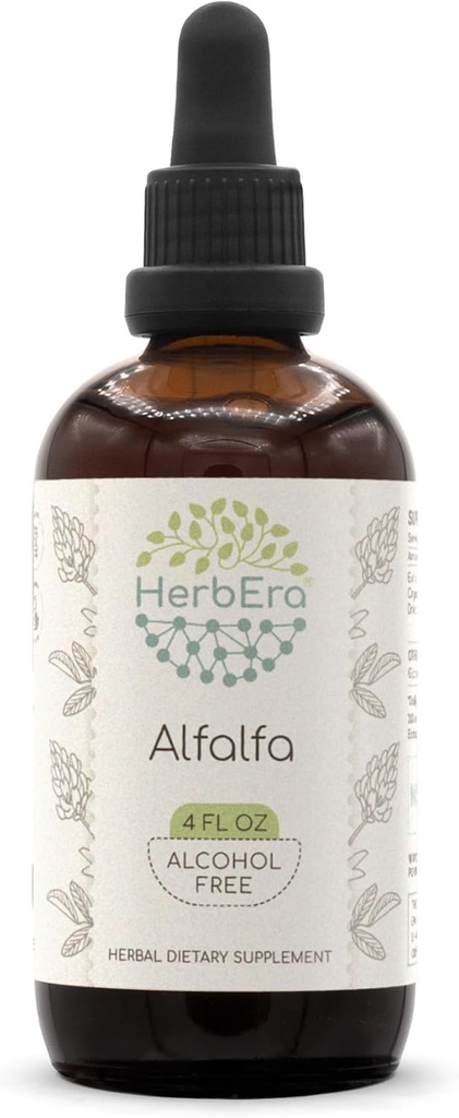 HerbEra Alfalfa B120 Extract de plante fără alcool Tinctură, concentrat picături de lichid naturale Alfalfa 4 fl oz