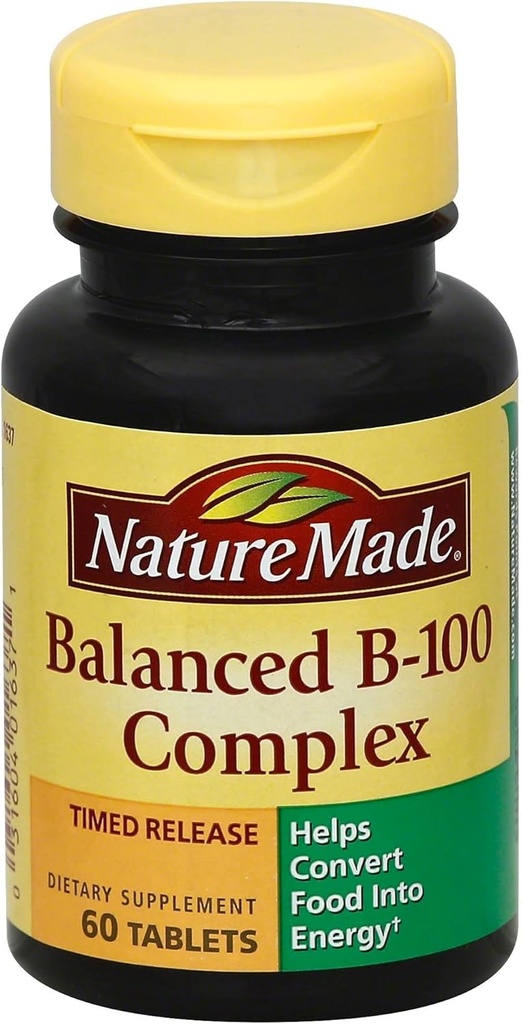 Natura Made Balanced Vitamina B-100 comprimate complexe 60 ea (Pachet de 5)