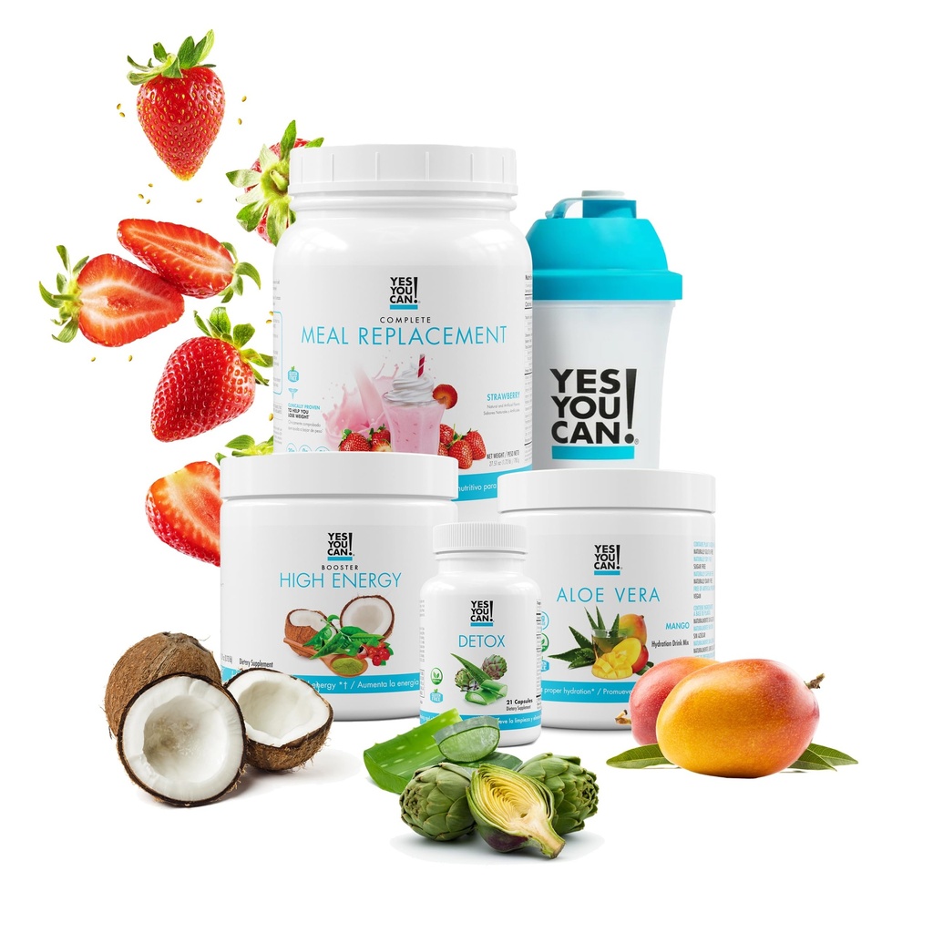 Da poti! Detoxifiere Plus Kit, Daily Cleanse Pure Fiber Meal Înlocuire, Drink Mix, Shake Booster și Supliment, Body Cleanse Kit pentru femei, Daily System Cleanse - Căpșuni, Aloe Vera Mango