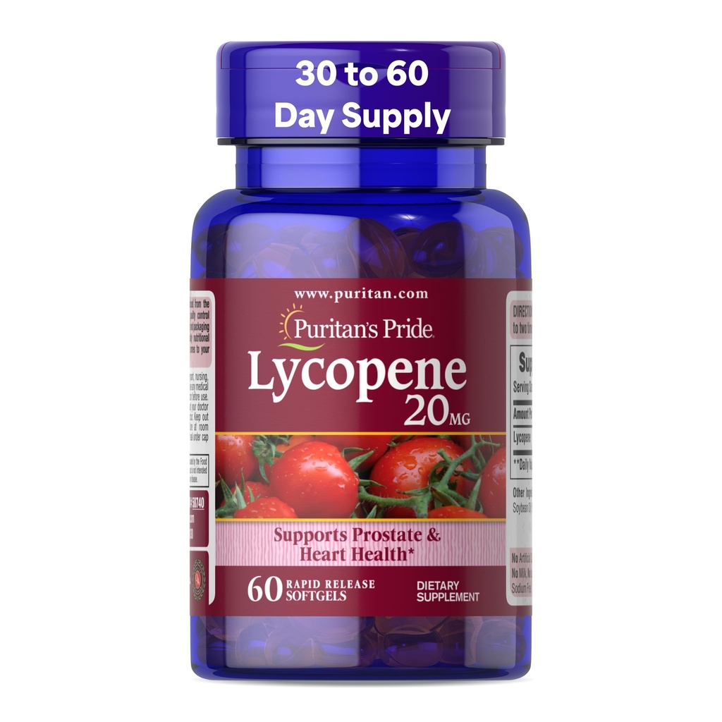 Pride Licopen Premium 20mg, supliment alimentar pentru prostate, antioxidant, Heart Health, și asistență medicală generală, 1 lună de aprovizionare, 60 Softgels rapid de eliberare