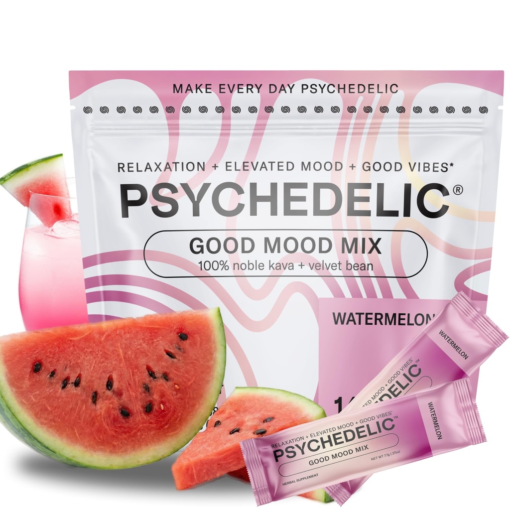 Bun amestec de moda - Pepene verde - Pachete de pulbere - Calmant Kava Drink Mix - Easy Open Single-Serving - Pudra de Kava aroma - Mucuna Pruriens - Stevia - Adaptogen Nealcoolic Mocktails - 14 Stick